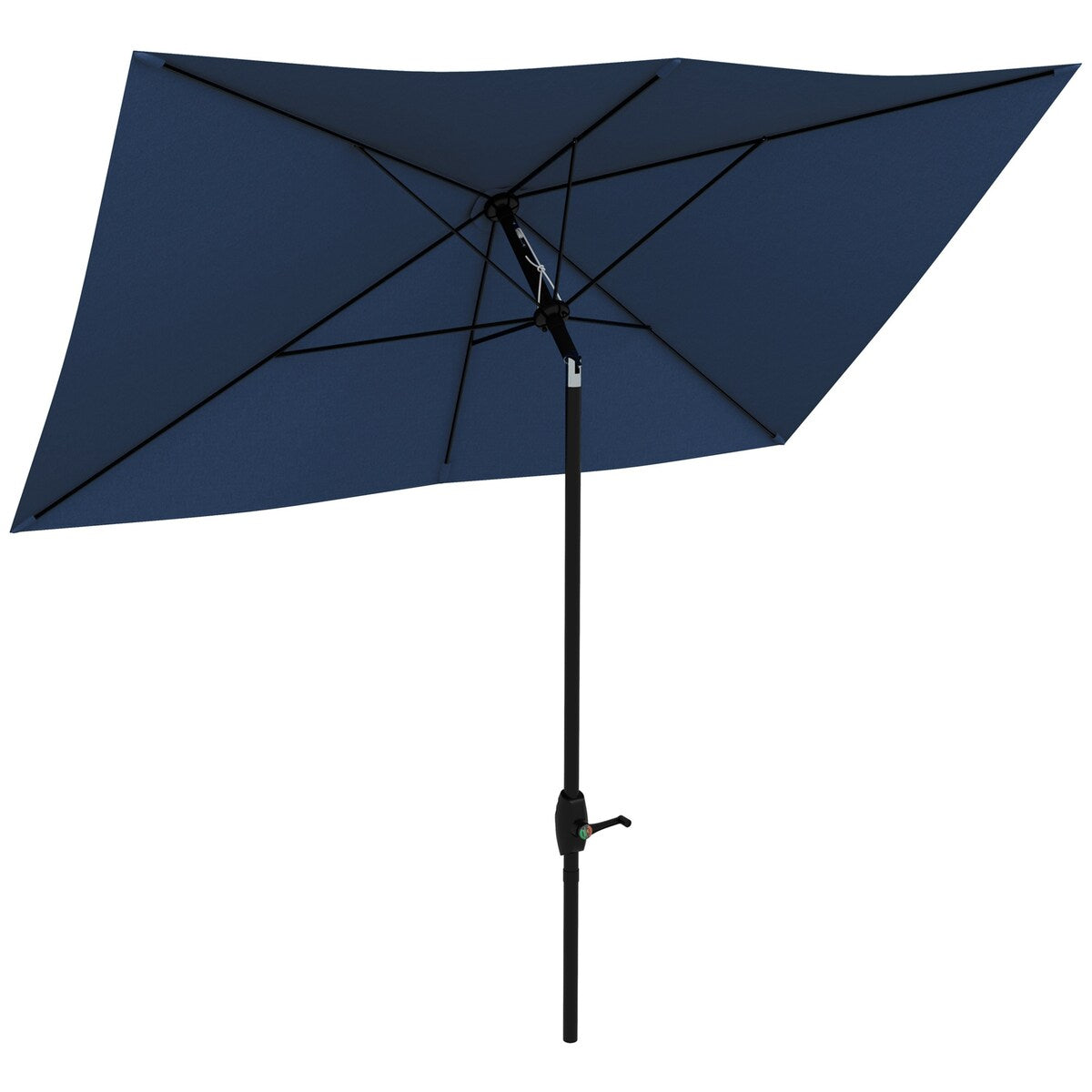 6.5' x 10' Rectangular Market Umbrella, Patio Outdoor Table Umbrella with Crank and Push Button Tilt