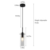 1-light Glass Pendant Light with Adjustable Cord, Semi Flush Mount Chandelier for Dining Room Living Room Bedroom