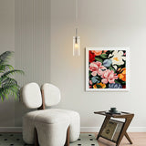1-light Glass Pendant Light with Adjustable Cord, Semi Flush Mount Chandelier for Dining Room Living Room Bedroom
