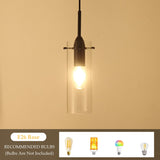 1-light Glass Pendant Light with Adjustable Cord, Semi Flush Mount Chandelier for Dining Room Living Room Bedroom