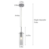 1-light Glass Pendant Light with Adjustable Cord, Semi Flush Mount Chandelier for Dining Room Living Room Bedroom