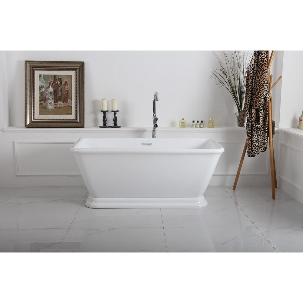 Kingston Brass 60-in Acrylic Double Ended Pedestal Tub with Overflow and Drain