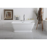 Kingston Brass 60-in Acrylic Double Ended Pedestal Tub with Overflow and Drain