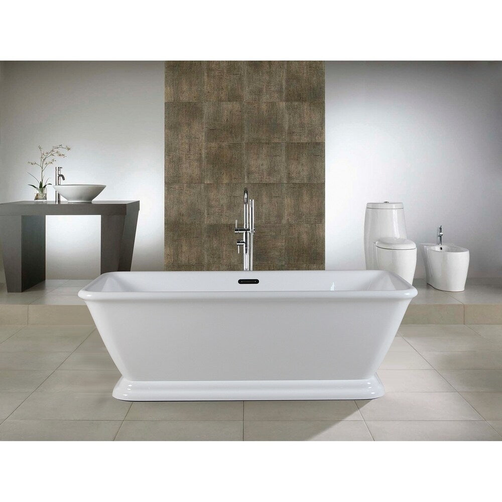 Kingston Brass 60-in Acrylic Double Ended Pedestal Tub with Overflow and Drain