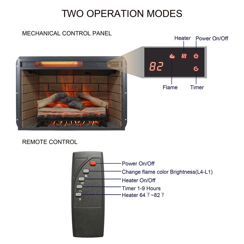 60 Inch Modern Fireplace TV stand With Storage Spaces and Double Safety Protection Device