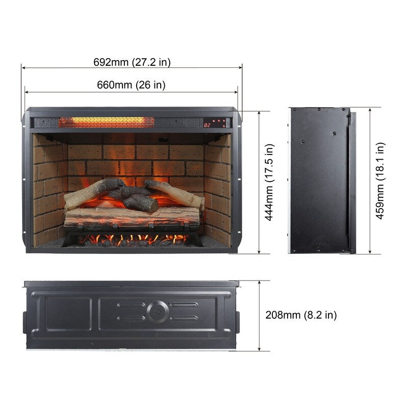 60 Inch Modern Fireplace TV stand With Storage Spaces and Double Safety Protection Device