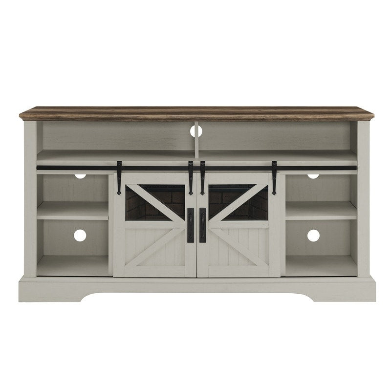 60 Inch Modern Fireplace TV stand With Storage Spaces and Double Safety Protection Device