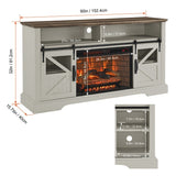 60 Inch Modern Fireplace TV stand With Storage Spaces and Double Safety Protection Device
