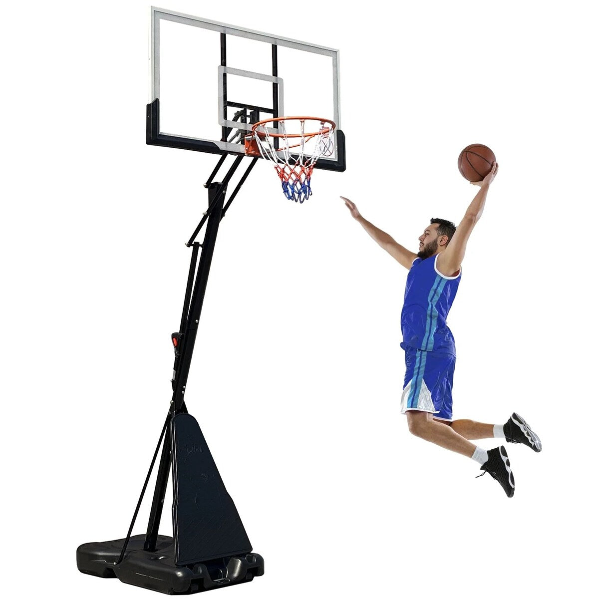 60-Inch Portable Basketball Hoop System with 8-10 ft. Height Adjustable