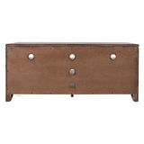 60 Inch Wooden Media Console Table with 3 Open Compartments, Brown