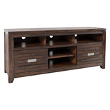 60 Inch Wooden Media Console Table with 3 Open Compartments, Brown