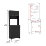 60 Kitchen Pantry with Countertop, Closed & Open Storage -Light Oak