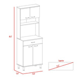 60 Kitchen Pantry with Countertop, Closed & Open Storage -Light Oak