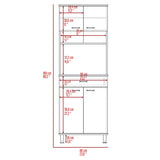60 Kitchen Pantry with Countertop, Closed & Open Storage -Light Oak