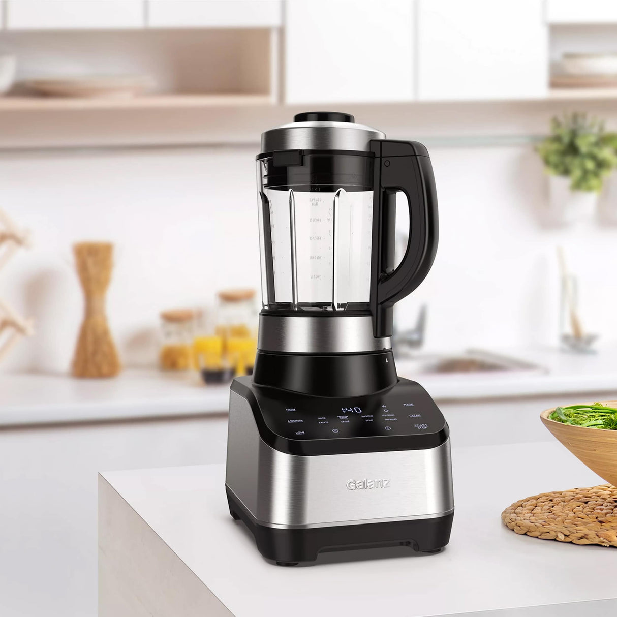 60 Ounce 1000 Watts High Speed Cooking Blender in Stainless Steel with Glass Jar