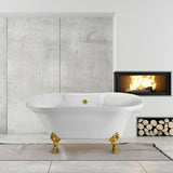 60" Streamline N100GLD-GLD Soaking Clawfoot Tub and Tray With External Drain