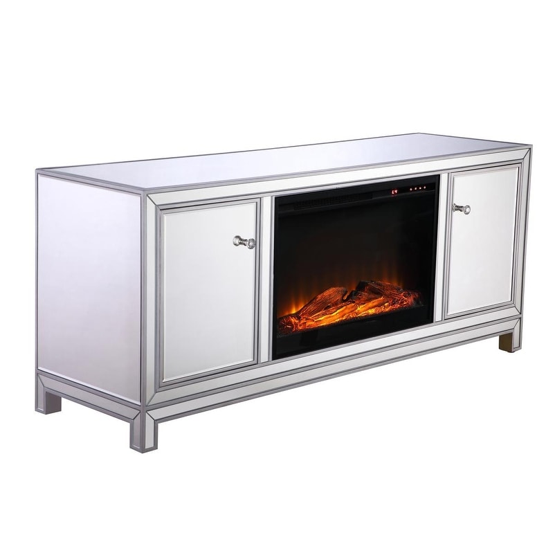 60 in. Mirrored Fireplace TV Stand