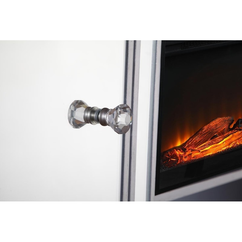 60 in. Mirrored Fireplace TV Stand