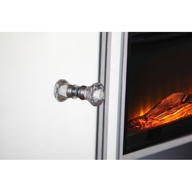 60 in. Mirrored Fireplace TV Stand