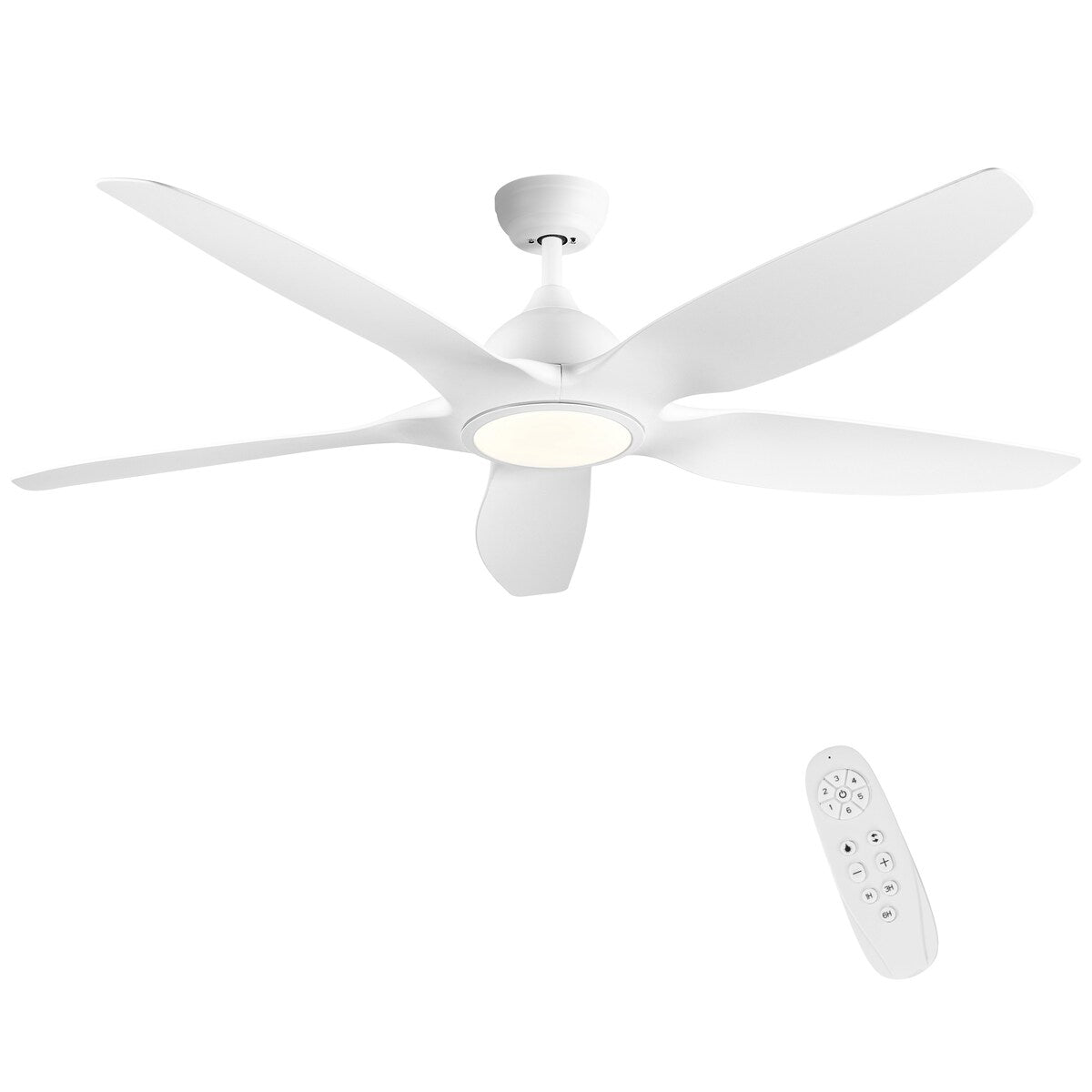 60" Black ABS Blade LED Ceiling Fan with 6-Speed Settings