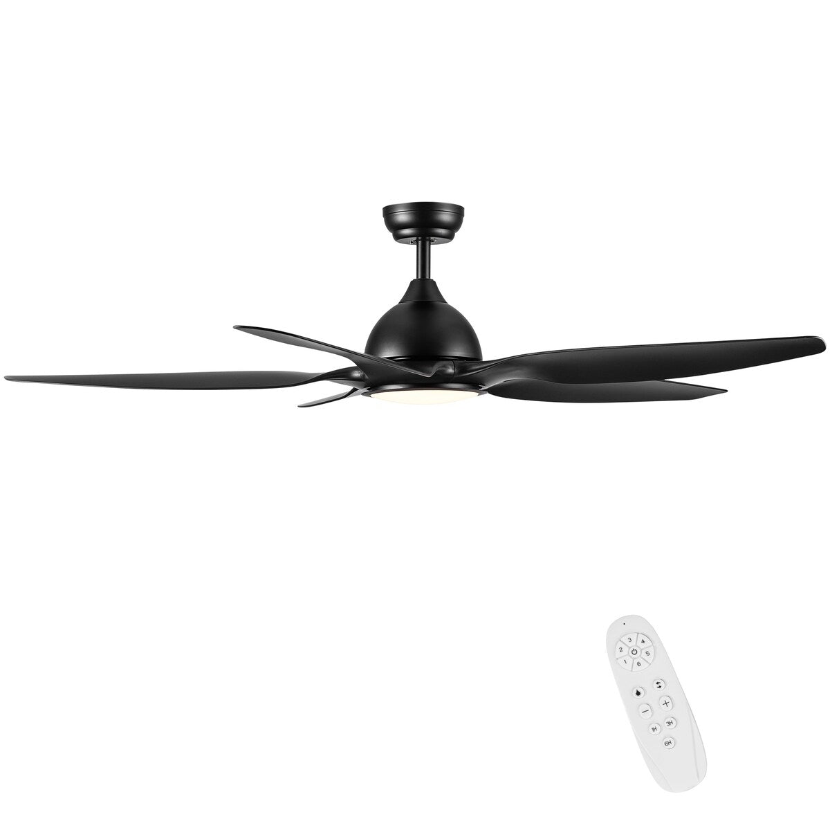 60" Black ABS Blade LED Ceiling Fan with 6-Speed Settings