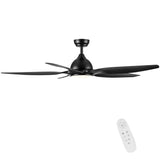 60" Black ABS Blade LED Ceiling Fan with 6-Speed Settings