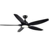 60" Black ABS Blade LED Ceiling Fan with 6-Speed Settings