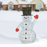 National Tree Company 5 ft. Crystal Bead Snowman with LED Lights - White