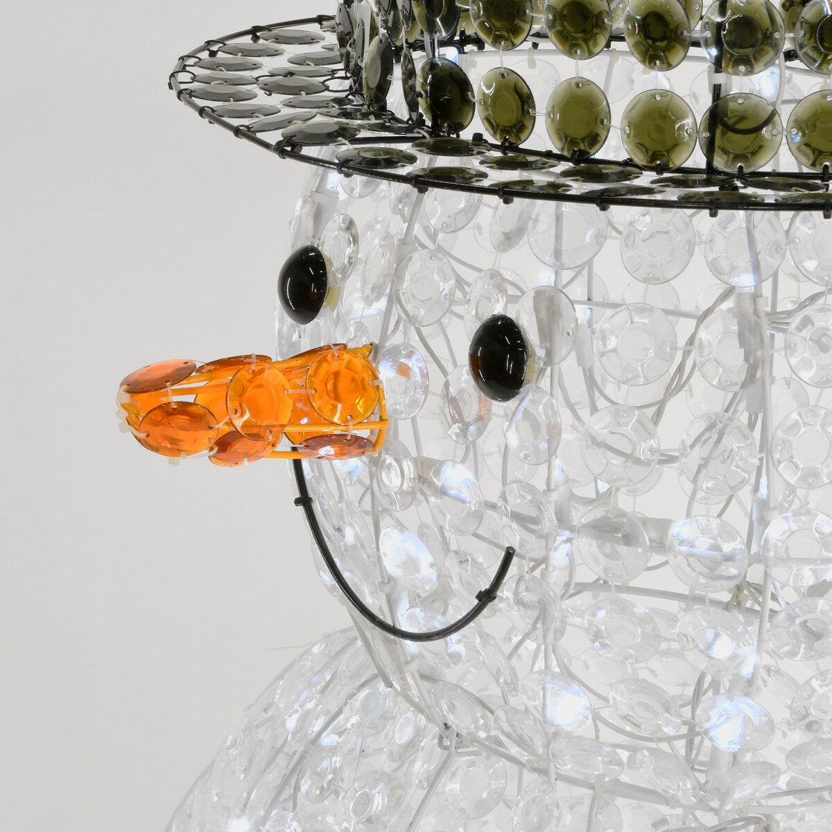 National Tree Company 5 ft. Crystal Bead Snowman with LED Lights - White