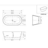 59" x 31" Acrylic Freestanding Soaking Bathtub in White - 59" x 31"