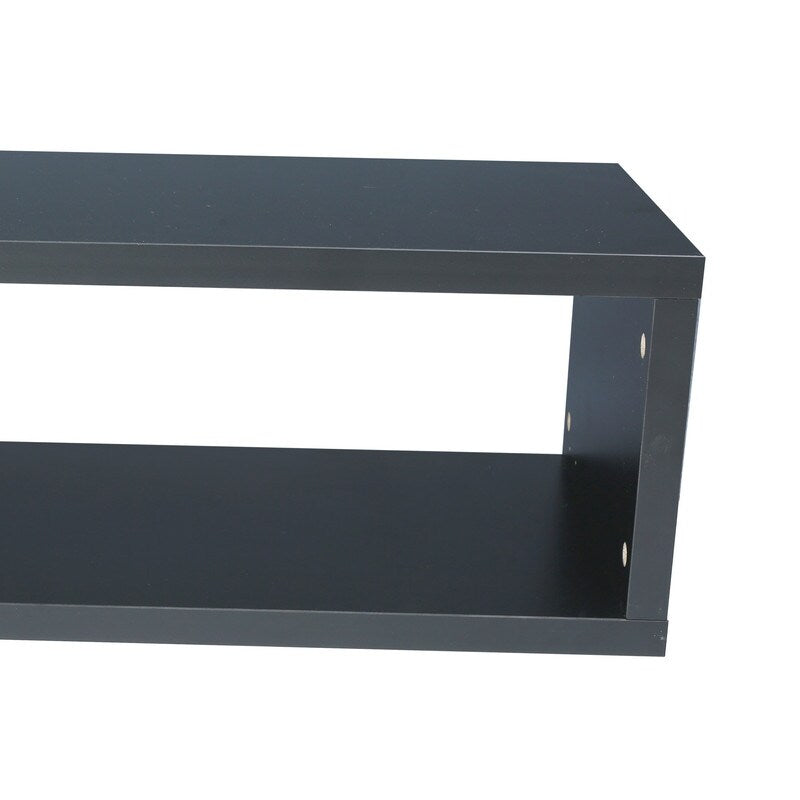 60"Black Floating TV Console, TV Stands with Shelves