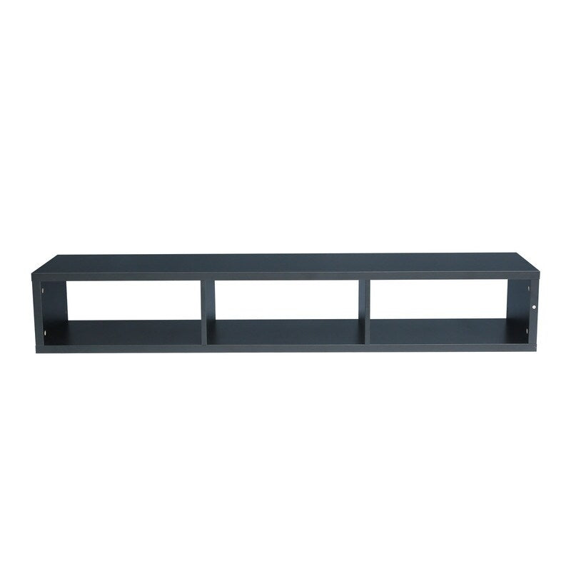 60"Black Floating TV Console, TV Stands with Shelves
