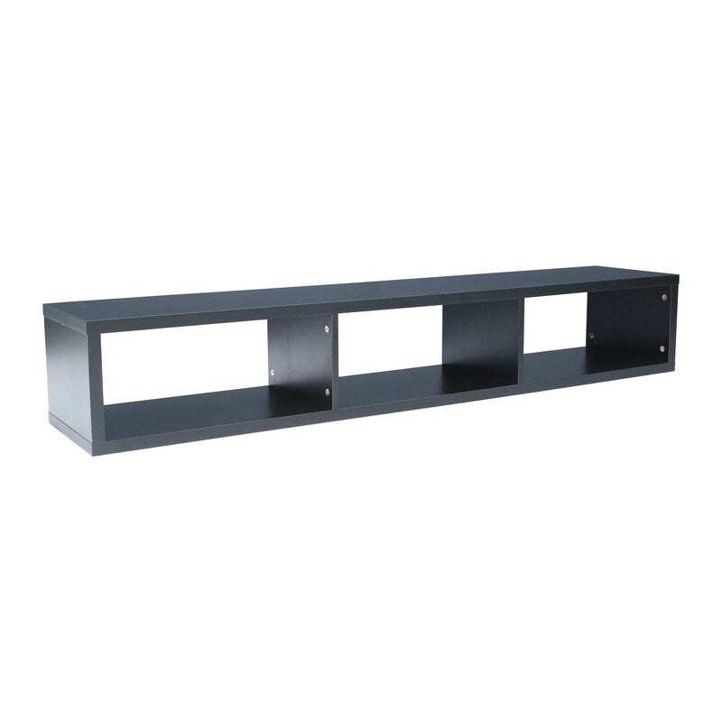 60"Black Floating TV Console, TV Stands with Shelves