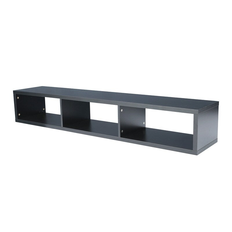 60"Black Floating TV Console, TV Stands with Shelves