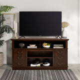 60"W Retro TV Stand Entertainment Center, 2 Cabinets&Open Shelves - 60"W*15.75"D*34.25"H