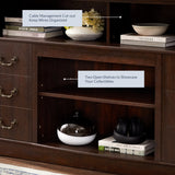 60"W Retro TV Stand Entertainment Center, 2 Cabinets&Open Shelves - 60"W*15.75"D*34.25"H