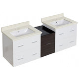 61.5-in. W Wall Mount Dawn Grey Vanity Set For 3H4-in. Drilling White UM Sink