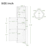61" Wood 2-door Bathroom Corner Cabinet with Exterior Shelves