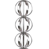 62" Metal Floor Lamp w/ Stacked, Open-Wire Orbs & Linen Shade