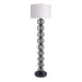 62" Metal Floor Lamp w/ Stacked, Open-Wire Orbs & Linen Shade
