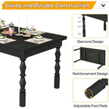 62" Wood Farmhouse Dining Table for 4-6 People, Large Rectangle Kitchen Table