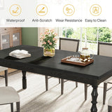 62" Wood Farmhouse Dining Table for 4-6 People, Large Rectangle Kitchen Table