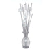 63 Inch Floor Lamp, Flower Vase Design, Wire Base, Metal, Chrome Finish