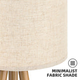 UPHA 63 in. Wood Tripod Floor Lamp with Fabric Lamp Shade , Beige - 63 in.