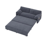 63.8" Queen Pull Out Sofa Bed, 3-in-1 Convertible Sleeper Sofa with Side Storage,Multi-Functional Velvet Loveseat Bed