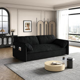 63.8" Queen Pull Out Sofa Bed, 3-in-1 Convertible Sleeper Sofa with Side Storage,Multi-Functional Velvet Loveseat Bed