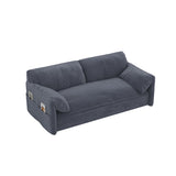 63.8" Queen Pull Out Sofa Bed, 3-in-1 Convertible Sleeper Sofa with Side Storage,Multi-Functional Velvet Loveseat Bed