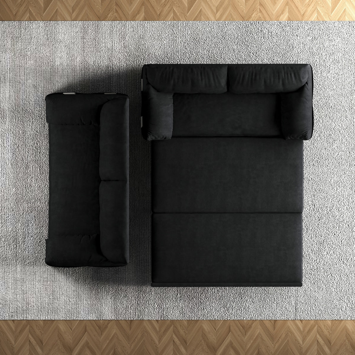 63.8" Queen Pull Out Sofa Bed, 3-in-1 Convertible Sleeper Sofa with Side Storage,Multi-Functional Velvet Loveseat Bed