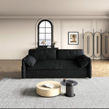 63.8" Queen Pull Out Sofa Bed, 3-in-1 Convertible Sleeper Sofa with Side Storage,Multi-Functional Velvet Loveseat Bed