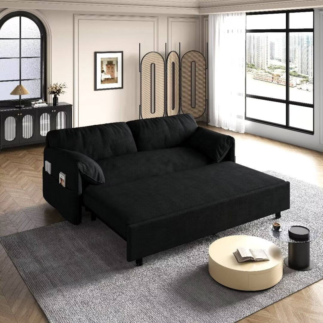 63.8 Queen Pull Out Sofa Bed 3 in 1 Convertible Sleeper Sofa Overstock